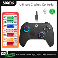 8BitDo Ultimate C Wired Game Controller for Xbox Series X/S Xbox One with RGB Lighting Hall Effect Joysticks for Windows 10/11