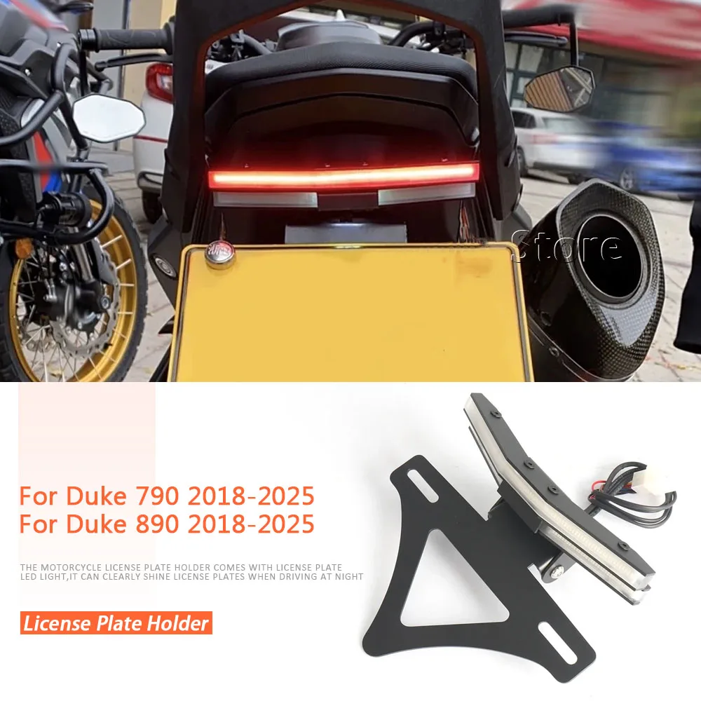 

For 790 Duke 890 DUKE 2018-2025 Motorcycle Accessories Rear Tail Light License Plate Holder Tail Integrated Frame Bracket