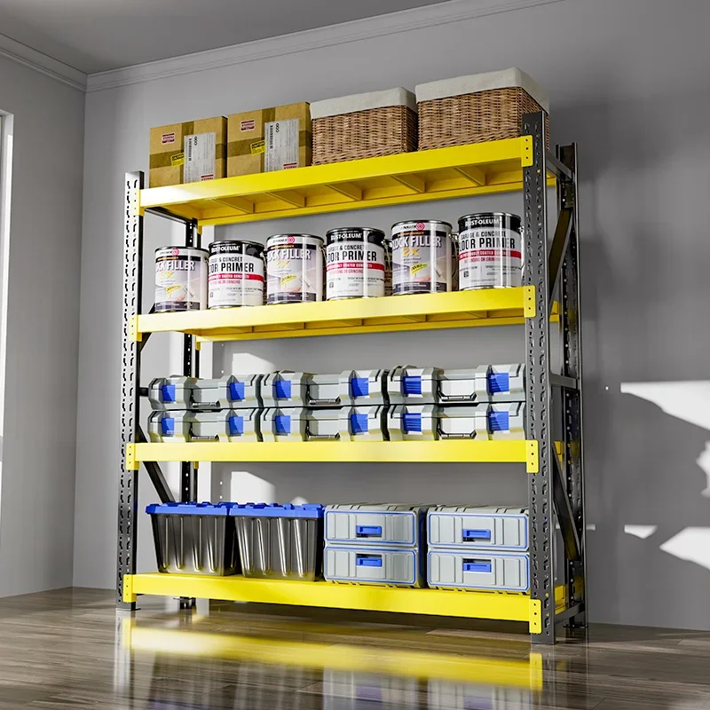 

Warehouse storage shelves Shelves Multi-layer floor-to-ceiling express supermarket Balcony Household storage Angle steel display