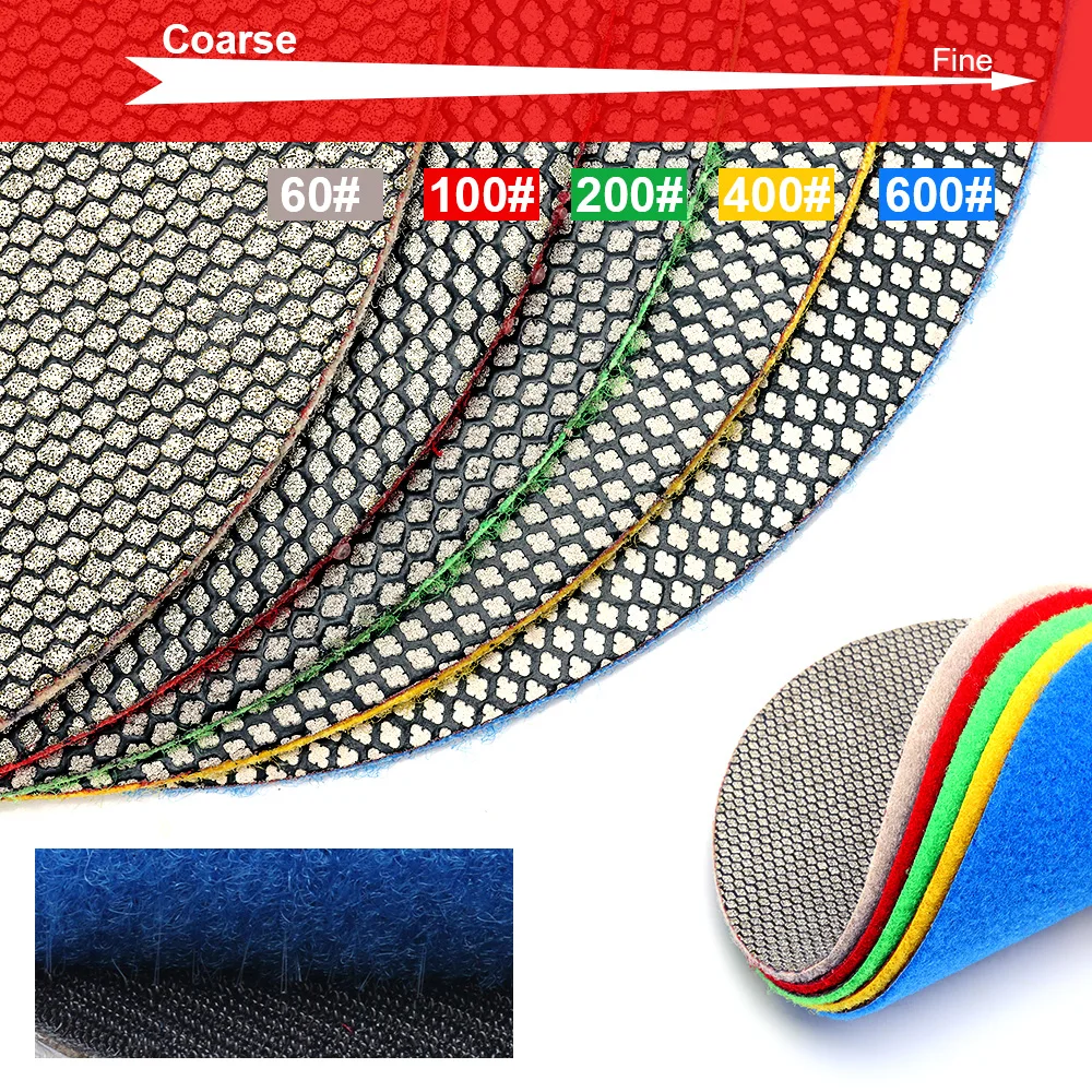 180mm Glass Electroplated Diamond Polishing Pads Hand Polishing Pads Quick And Shart Sanding Of Glass Concrete Stone Surfaces