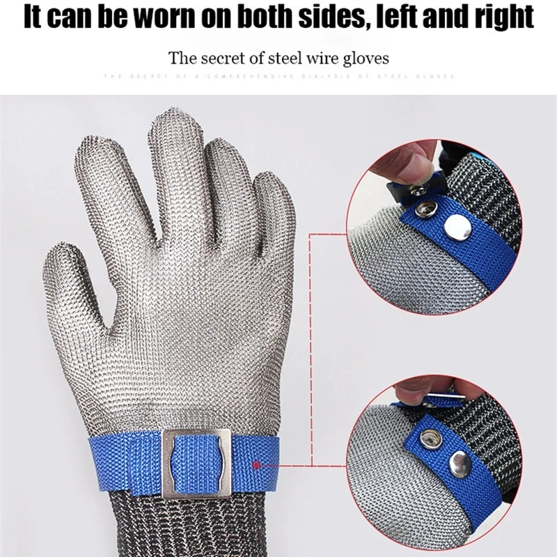 New Stainless Steel Grade 5 Anti-cut Wear-resistant Slaughter Gardening Hand Protection Labor Insurance Steel Wire Gloves 1pc