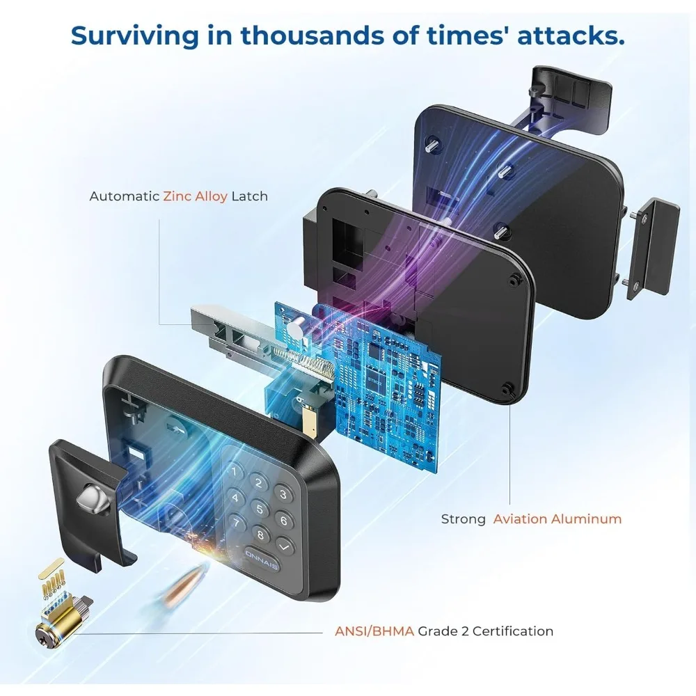 ترقية جديدة - قفل باب دخول بدون مفتاح RV معدني كامل مع كلمة مرور وجهاز تحكم عن بعد، استبدال قفل باب المقطورة والتخييم، مزلاج متعدد الاستخدامات