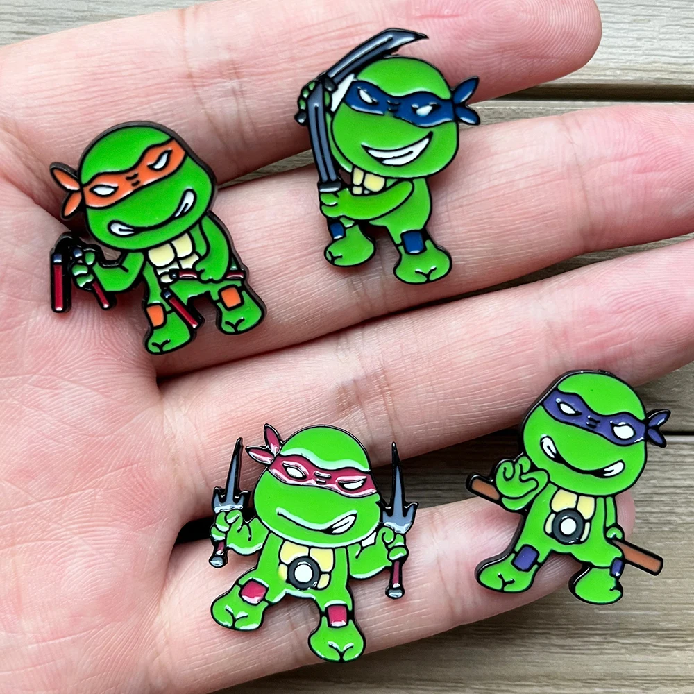 4 Stück Niedliche Anime-Emaille-Pins Lustige Schildkröten-Emaille-Anstecknadel Abzeichen Schmuck Geschenk für Fans – Detail 4