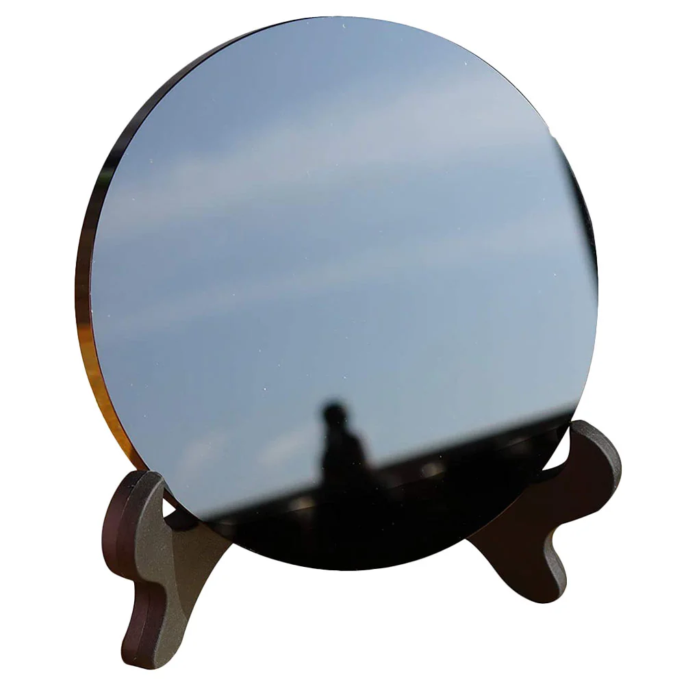 

Obsidian Mirror for Lover Table Decorations Stone Plates Bracket Office Aesthetic Plastic Centerpiece Decorative Effect