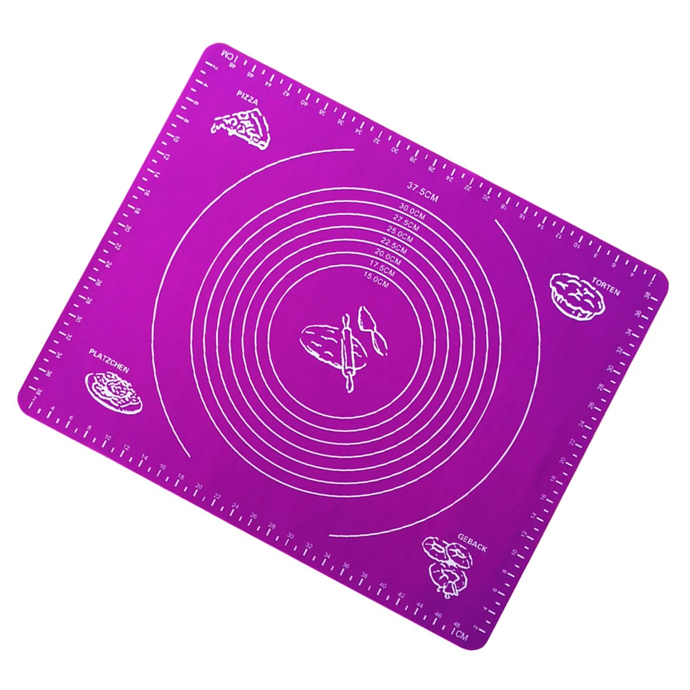 

2 pcs Silicone Kneading Mat Baking Pad Measurements Pastry Rolling Non Stick Food Grade Easy Clean Store Pizza Bread