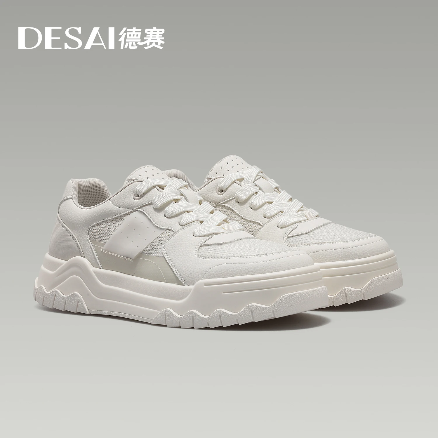 

DESAI Мужские легкие повседневные туфли на мягкой подошве с сетчатым верхом на толстой подошве и белые туфли