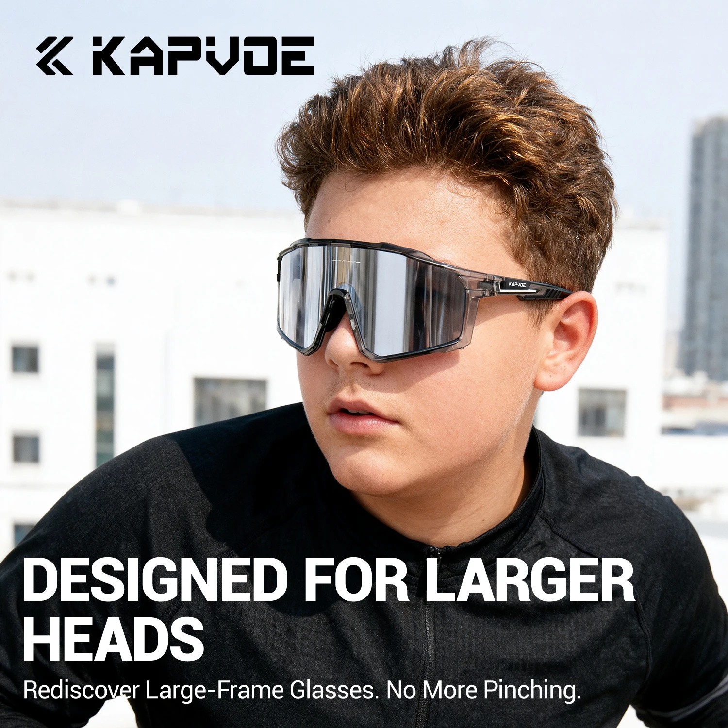 KAPVOE كبيرة الحجم الدراجات نظارات اللونية MTB الدراجة نظارات شمسية رياضية الرجال دراجة UV400 نظارات خارجية التخييم الملحقات