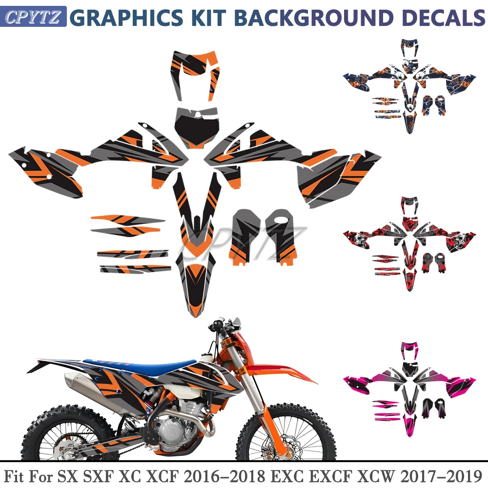 Fit For 125 250 350 450 500 SX SXF XC XCF 2016 2017 2018 EXC EXCF XCW 2017 2018 2019 Graphics Decals Stickers Background