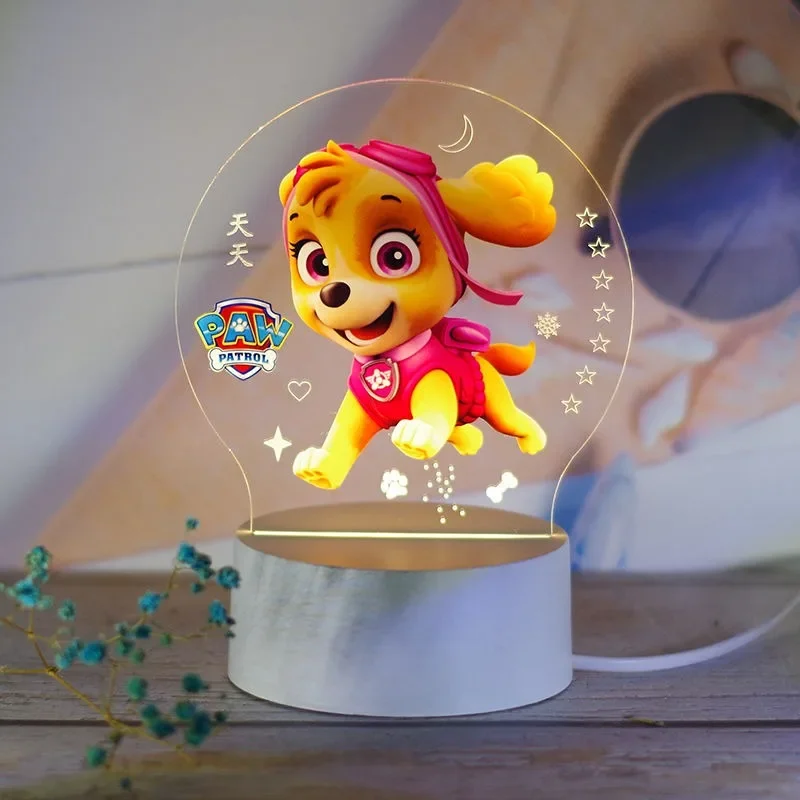 Luz nocturna de persecución de la patrulla canina para niños, adornos de iluminación ambiental para mesita de noche, lámpara de noche de escritorio, regalos de cumpleaños