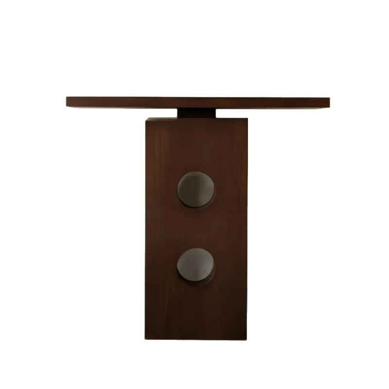 Medieval Solid Wood Entrance Table Against The Wall End-view Table Wabi-sandy Wind Corridor Entry Log Entrance Platform
