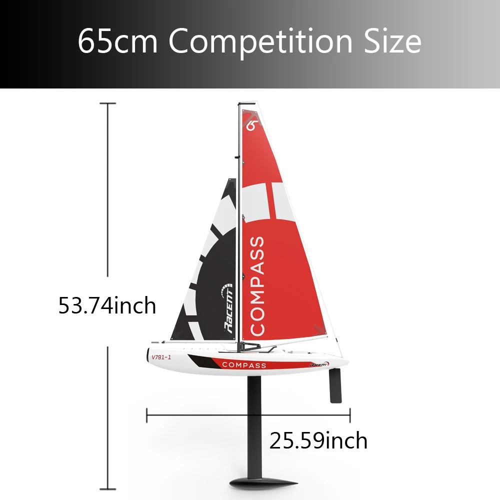 791-1 High End Remote-controlled Sailboat 65CM Competition Size Wind 2.4G New Water Remote-controlled Sailboat Model