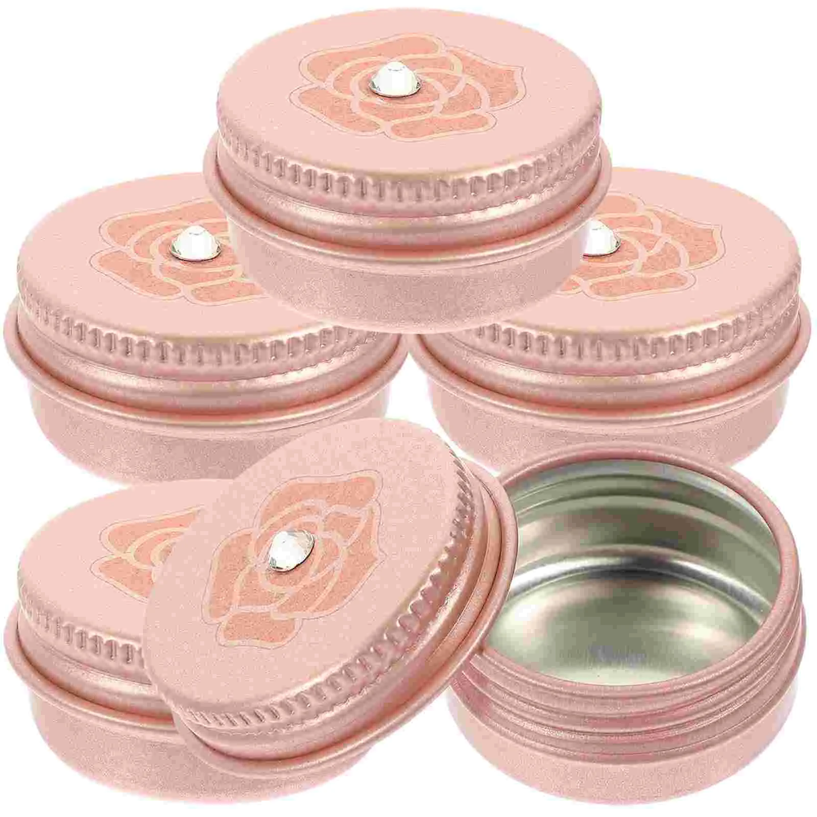 5 Pcs Aluminum Cream Storage Jars for Travel Makeup Leak Proof Multi Function Portable Household Reusable Small Tin