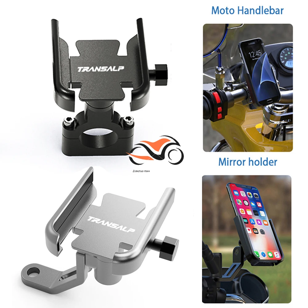 

Logo For Honda Transalp XL 600 650 700 V XL700V XL650V Handlebar Rearview Mirror Cell Phone Holder GPS Bracket Stand Accessories