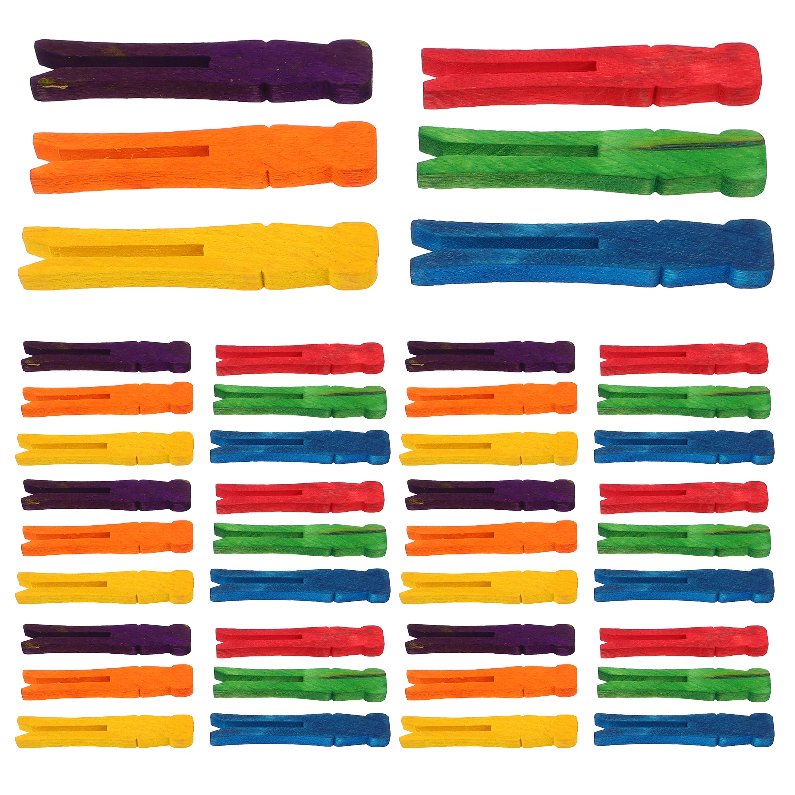

50 Pcs Wooden Clothespins Mini Clips for Hangers Clothing Laundry Clamps Food Bags