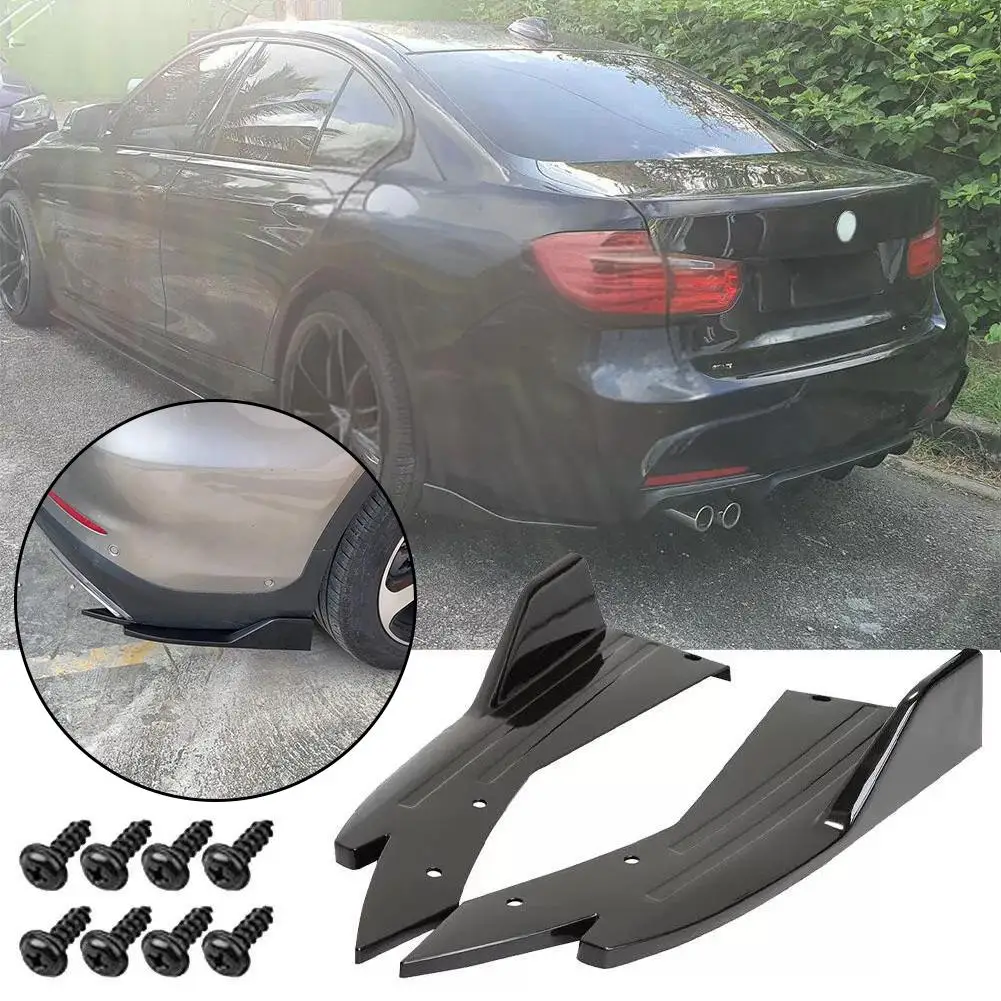 Gm Rear Wrap Corner Car Modified Bright Black Bright Rear Rear Rear Shovel Protection Bumper Lip Fiber Carbon U4H7