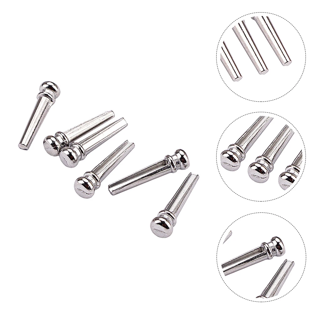 

6 Pcs String Pegs Corrosion-resistant Bridge Guitar High Quality Sustain Effect Metal Saddle and Nut Sound Improvement