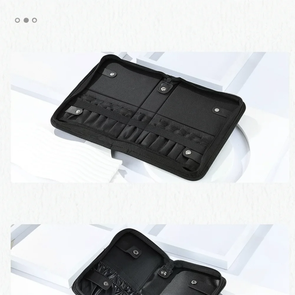 Professional Makeup Brush Case Folding Stand Organizer Portable Cosmetic Tool Bag Large Capacity Storage Pouch For Travel Beauty