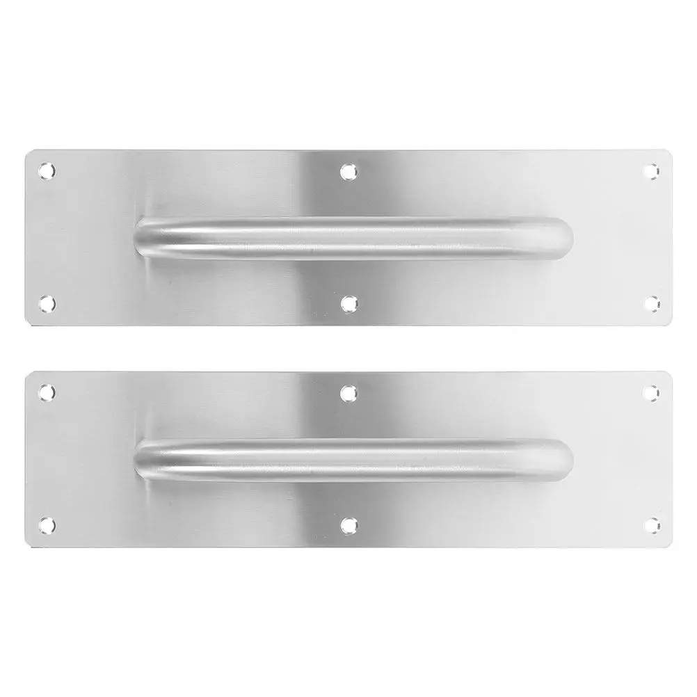 2Pcs Stainless Steel Push Pull Door Handle Fire Rated Exit Door Plate for Warehouse Office School Fire Safety Compliant Hardware