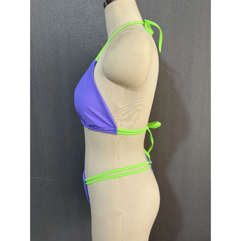 Nowe seksowne fioletowe stringi bikini dwuczęściowy strój kąpielowy damskie stroje kąpielowe strój plażowy pływać kostiumy kąpielowe brazylijski zestaw mikro bikini 2025