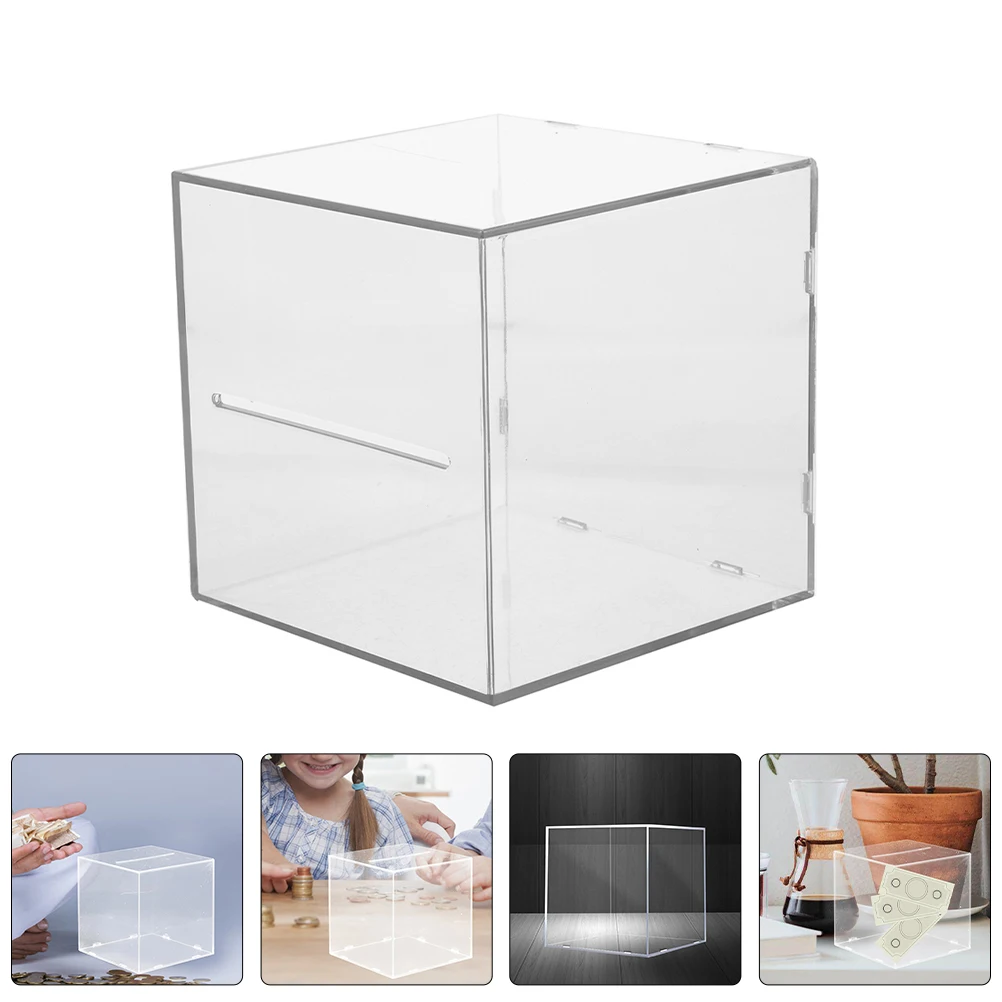 

Clear Acrylic Desktop Piggy Bank Large Capacity Coin Storage Tank Money Pot for Home Clear Piggy Bank Money Saving Box