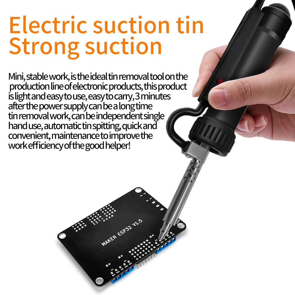 

Паяльная станция для удаления припоя, электрическая, из пластика и нержавеющей стали, с мощным всасыванием, для ремонта печатных плат и монтажа чипов