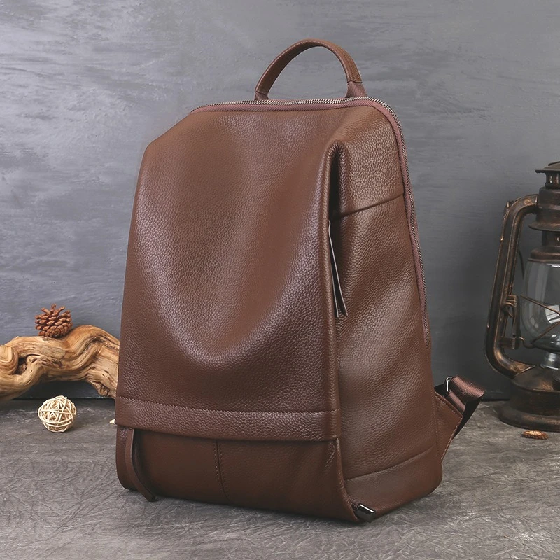Laptop Bag Business Trip 15 Inch Notebook Backpack Top Grain Leather Large Capacity Travel Backpack Casual Versatile Backpacks