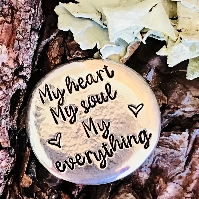 Stainless Steel Keychain with Affectionate Message I Love You More Design Circular Pendant Suitable for Women's Accessories - Detail 1