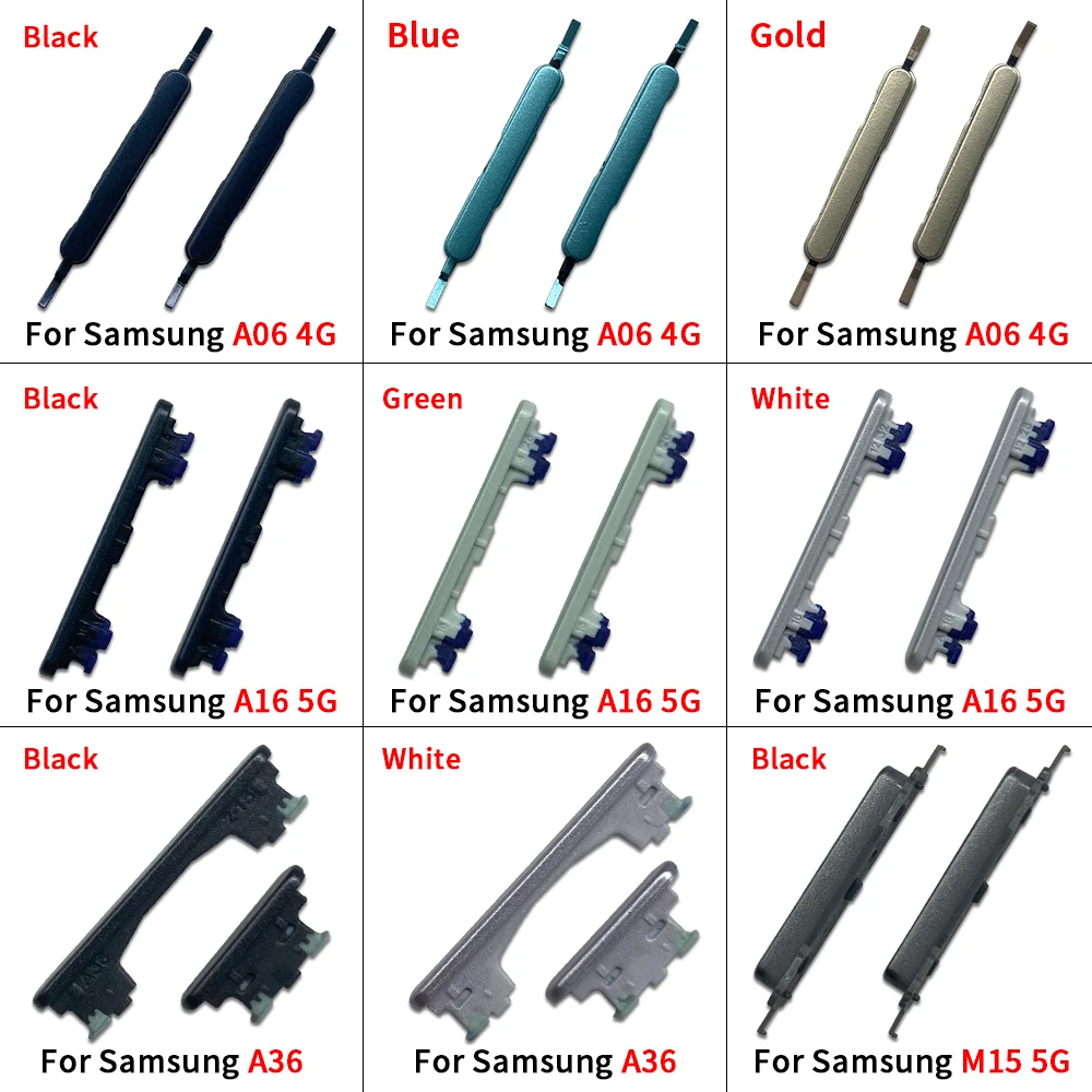 10PCS Volume Button For Samsung A06 A16 A23 4G 5G A36 SIde Volume Button Set Replacement Part