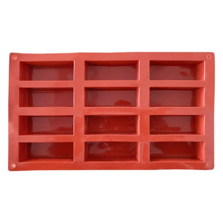 Stampo per barra di cioccolato a 12 reticoli per la cottura di barrette energetiche Barrette proteiche Tartufi Brownie Pan di mais Cheesecake Sapone Stampo per burro