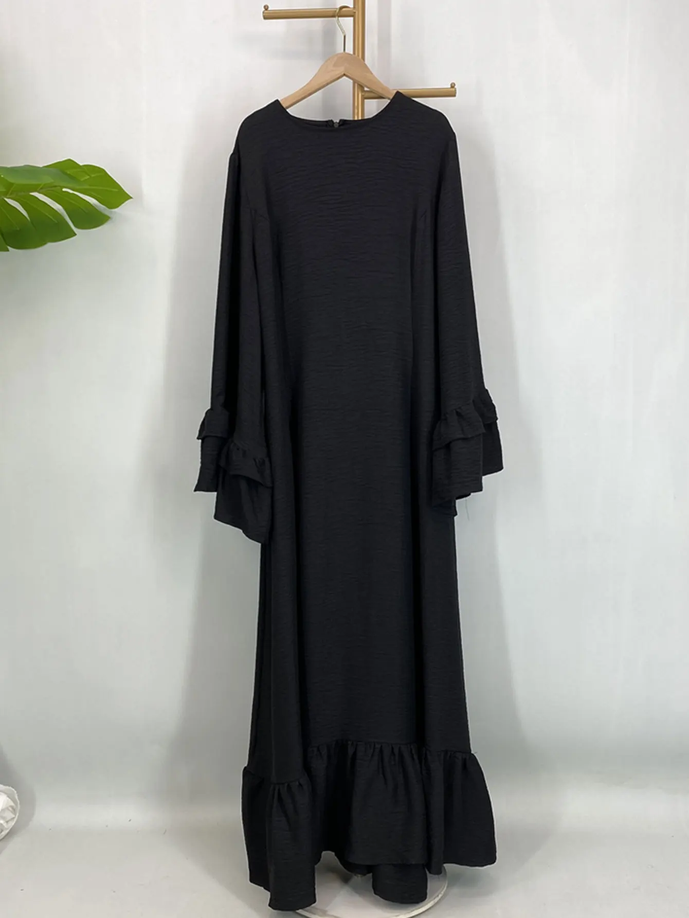 Eid Dress Abaya Women Modest Dresses Lace Up Muslim Jalabiya Dubai Abayas Kaftan Islam Vestidos Ramadan Morocco Maxi Gown 3