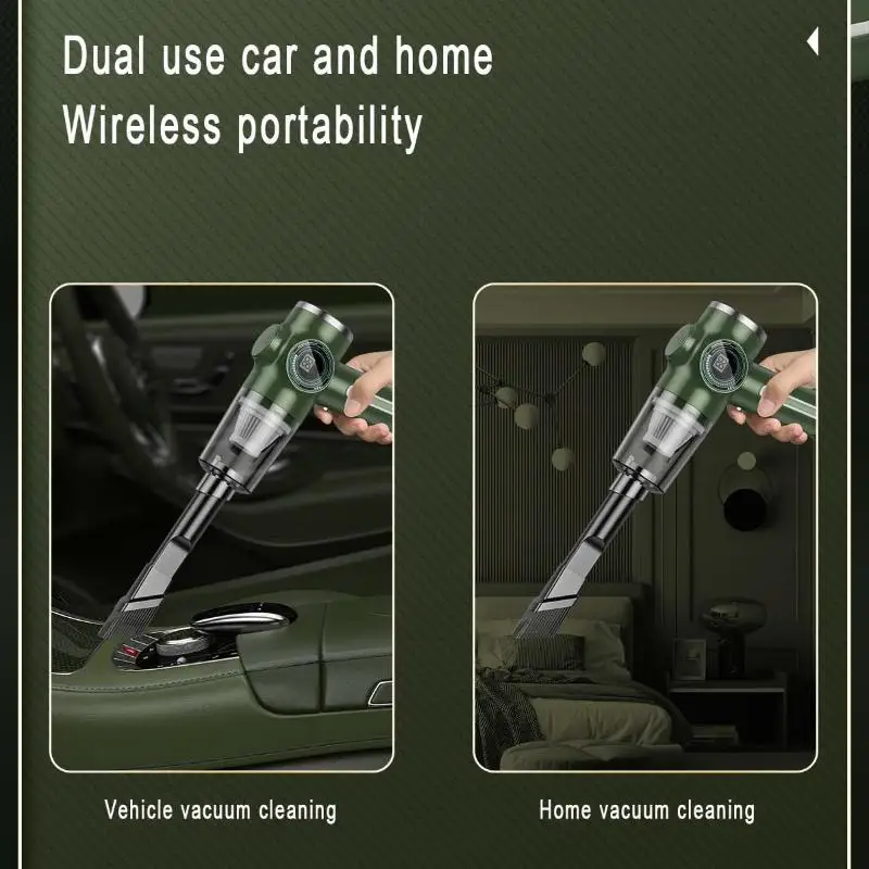 Digital Display Car Vacuum Cleaner Wireless Large Power Portable Vacuum Cleaner Handheld Strong Suction Dual Use Cleaner