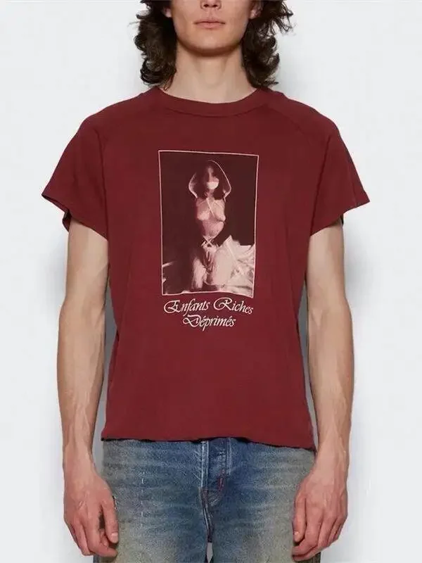 ER/D Red Nun Illustration Printing Old Trend Brand Men's and Women's BF Short Sleeve T-Shirt