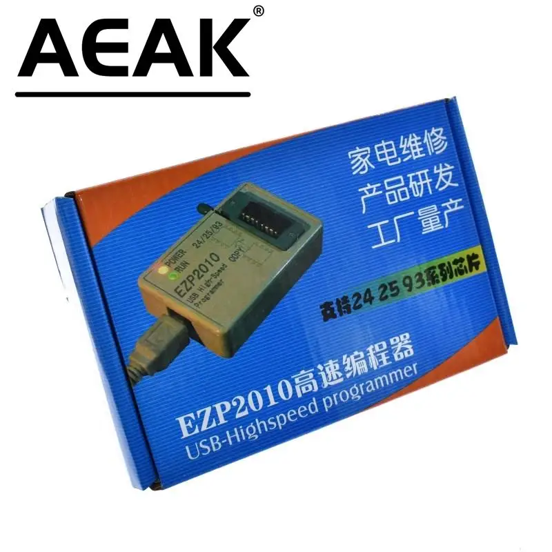 Programa SPI USB de alta velocidad AEAK EZP2010 + Clips de prueba IC socke soporte 24 25 93 EEPROM 25 Flash BIOS Chip