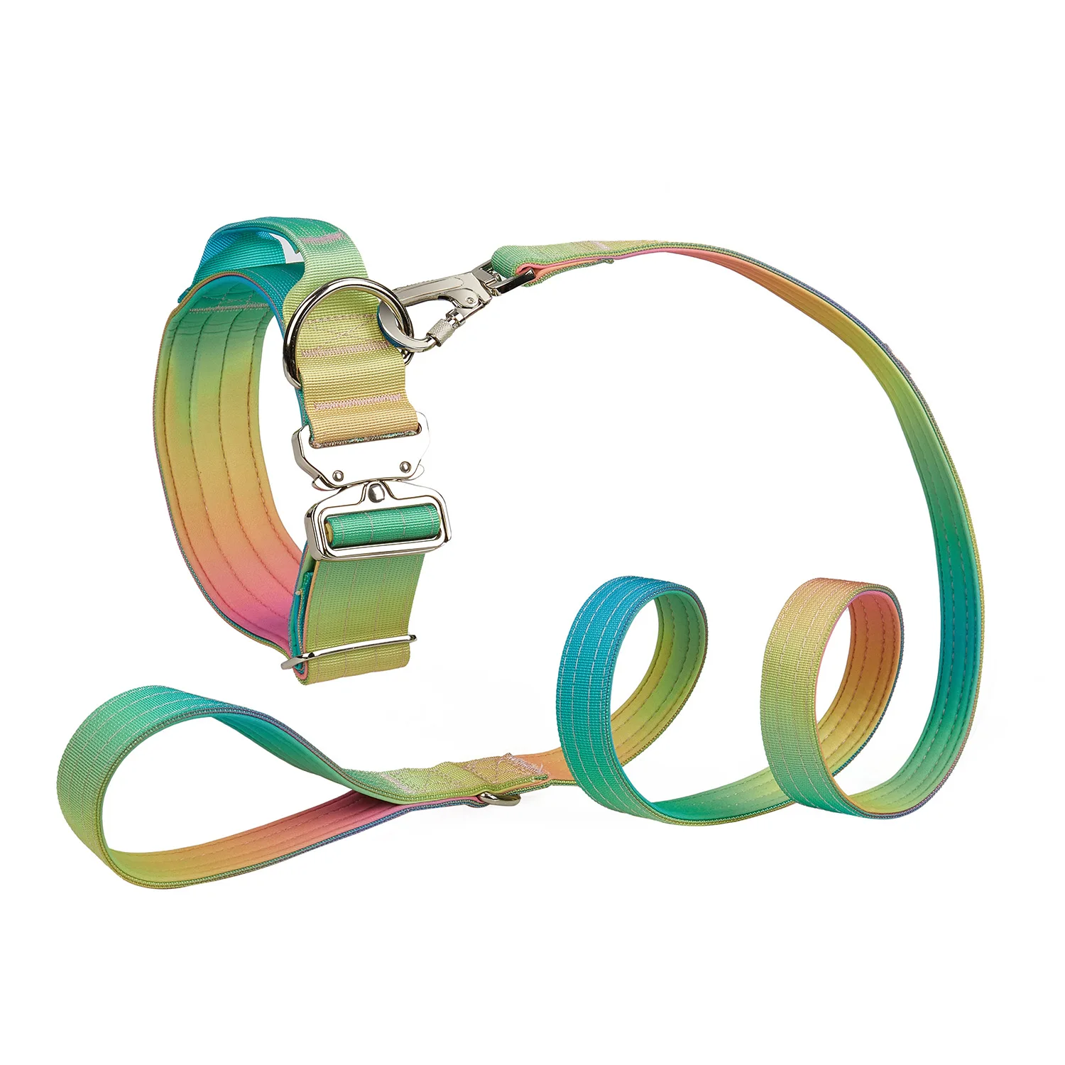 5CM Width Gradient Double-Layer Tactical Dog Collar Dog Leash For Medium Large Durable Pet Dog Leash Training Walking