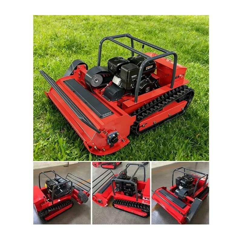 Remote Control Lawn Mower Tracked Crawler Grass Cutter All Terrain Portable Garden Cutting Machine Commercial Use