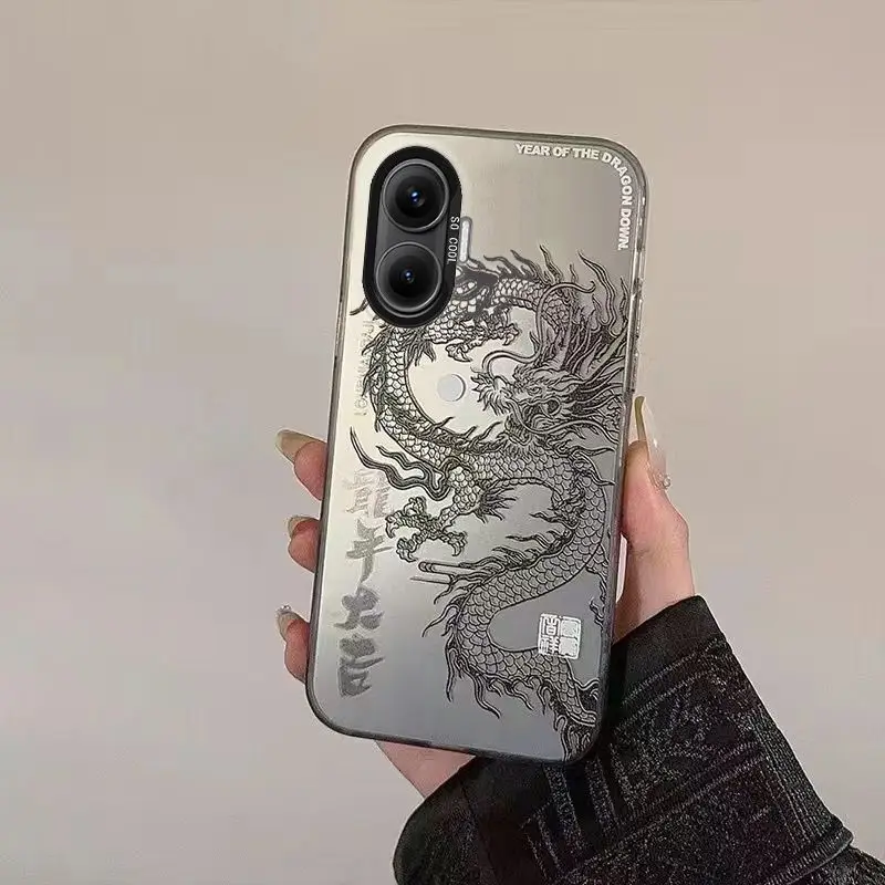 Etui Pancerne z Matowym Wzorem Smoka na Xiaomi Poco F7 5G, Ochronna Obudowa Tylna na Xiaomi Poco F7 F 7 f8 ultra pro PocoF7, Odporne na Wstrząsy Funda — zdjęcie produktu 6