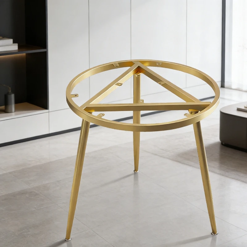 

Stainless steel round table rock slab dining table foot small apartment coffee table bracket