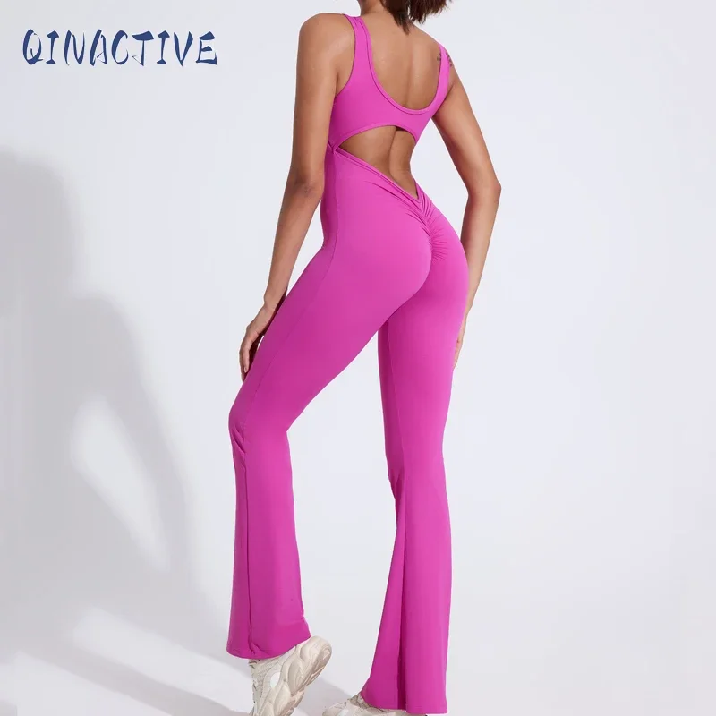 

QINACTIV RearV-lift buttocks tight fitting one-piece nude yoga suit winter women's outdoor running sports one-piece fitness suit