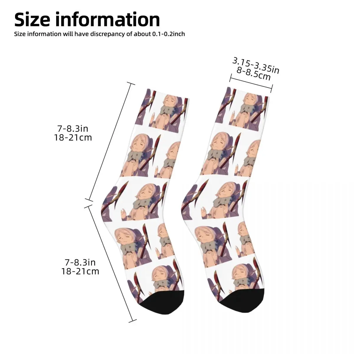 Funny Frieren Beyond Journey's End Soccer Socks Polyester Middle Tube Socks for Women Men