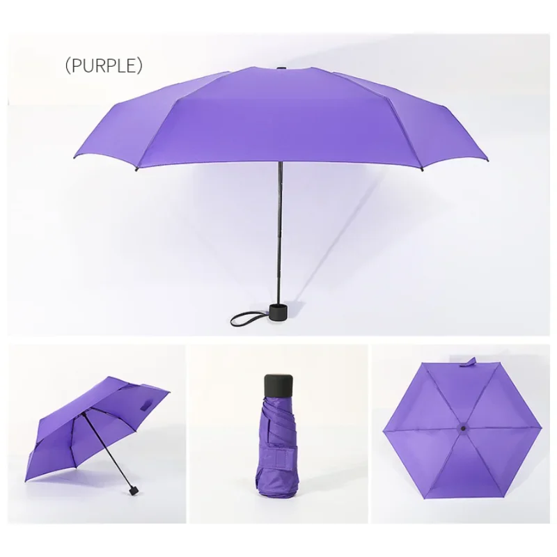 Foldable Umbrella Mini Umbrella Candy Color Traveling Rain Gear Rainy Day Pocket Umbrella Mini Folding Sun Umbrellas Travel Umbr