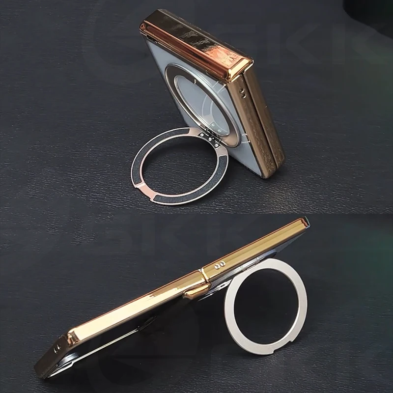 Silicone Airbag Bumper Soft Case for Samsung Galaxy Z Flip 7 Case Magnetic Charge Ring Holder Hinge Cover For Galaxy Z Flip7