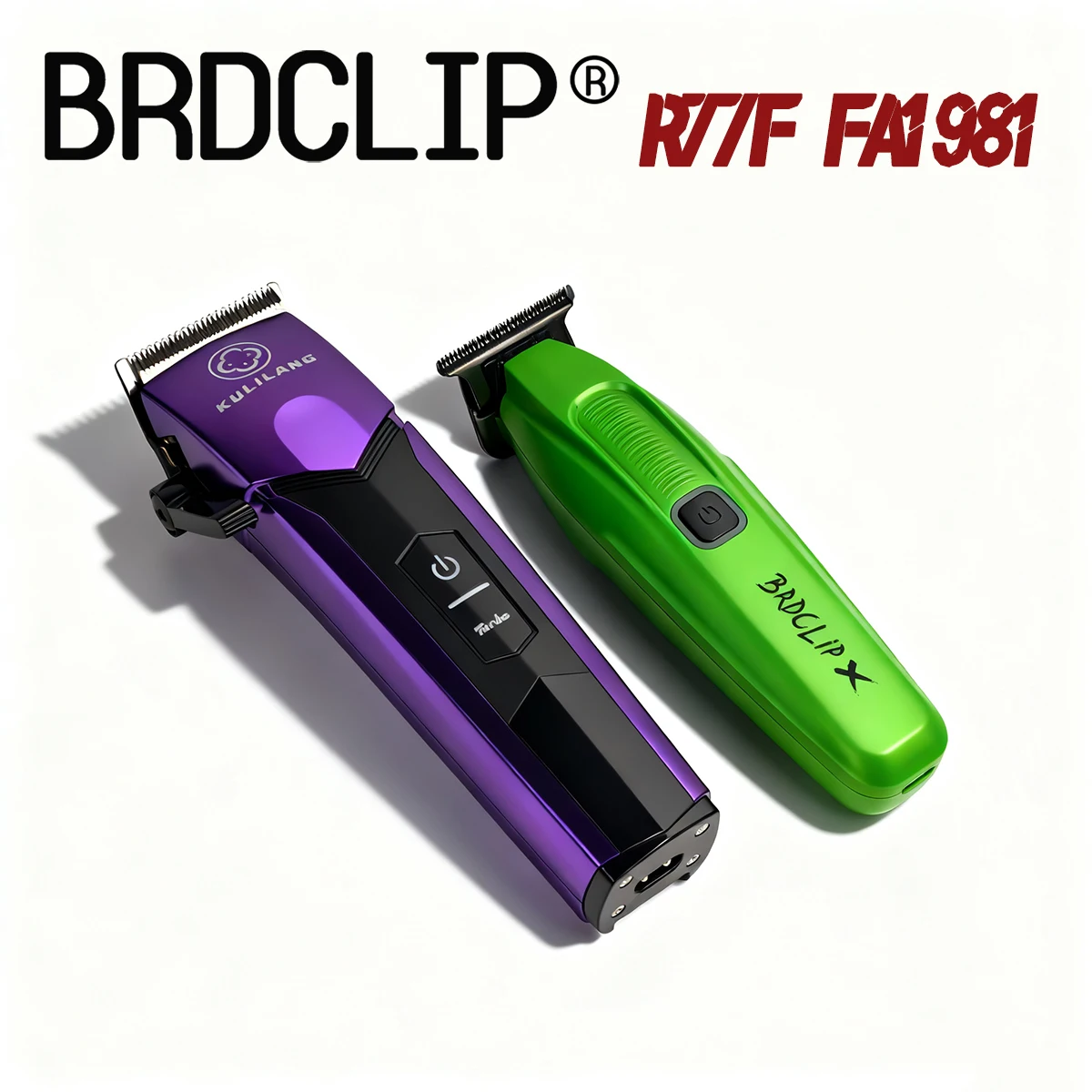 KULILANG R77F FA1981 Shaver Purple Professional Head Gradient Hair Clipper Titanium Plated FADE Blade 7200rpm Hair Salon Trimmer