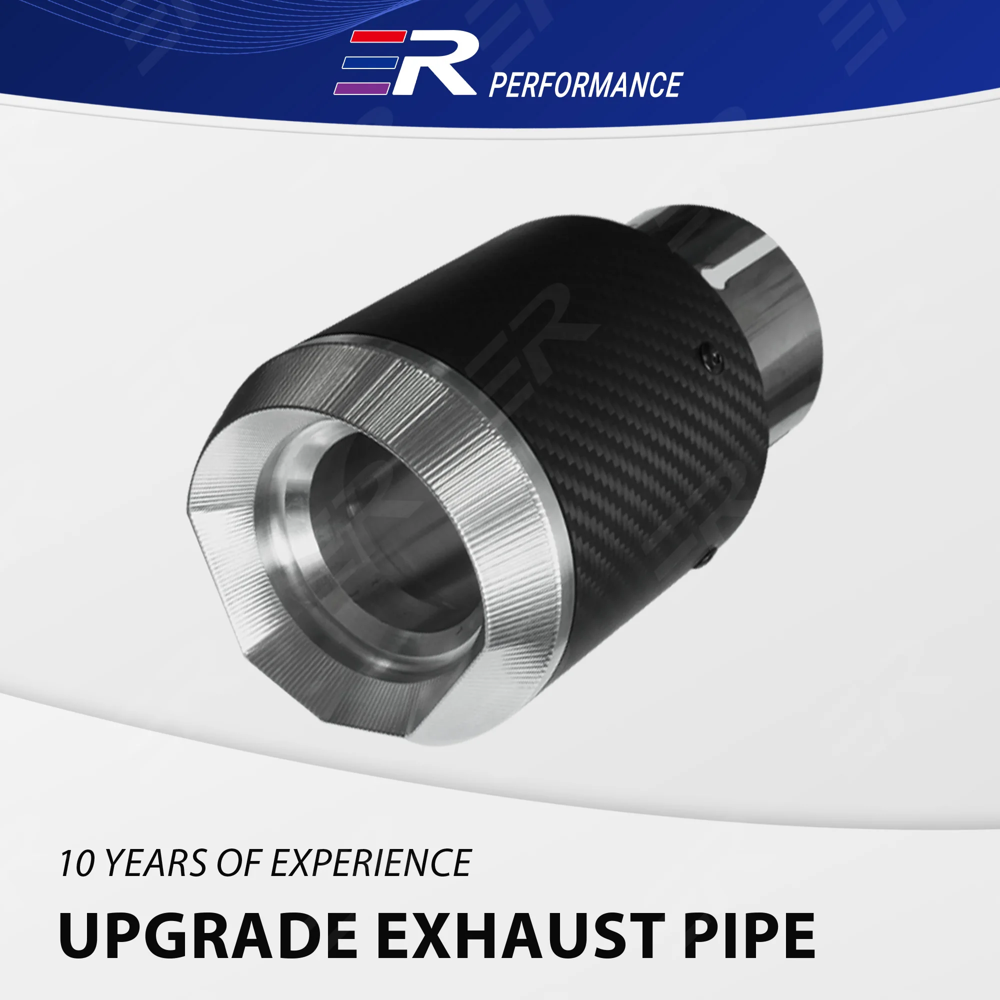 

ER car accessories Exhaust Tip Matte Carbon Fiber System Stainless Mufflers nozzle Upgrade for Universal Car Tail Pipe Modify