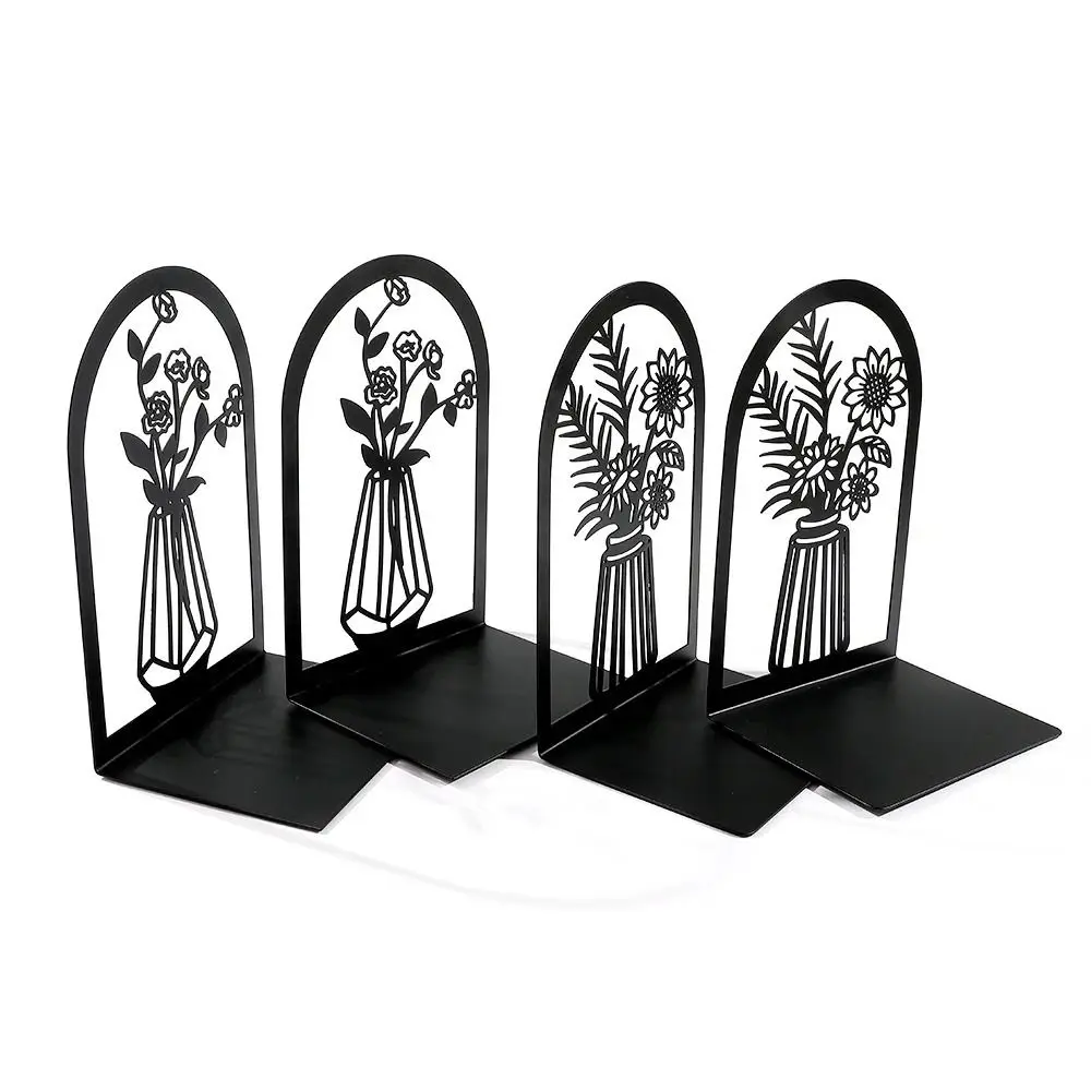 

2 шт. 2025 противоскользящие металлические подставки для книг полые L-образные подставки для книг подставка современный цветочный резной узор держатель для книг