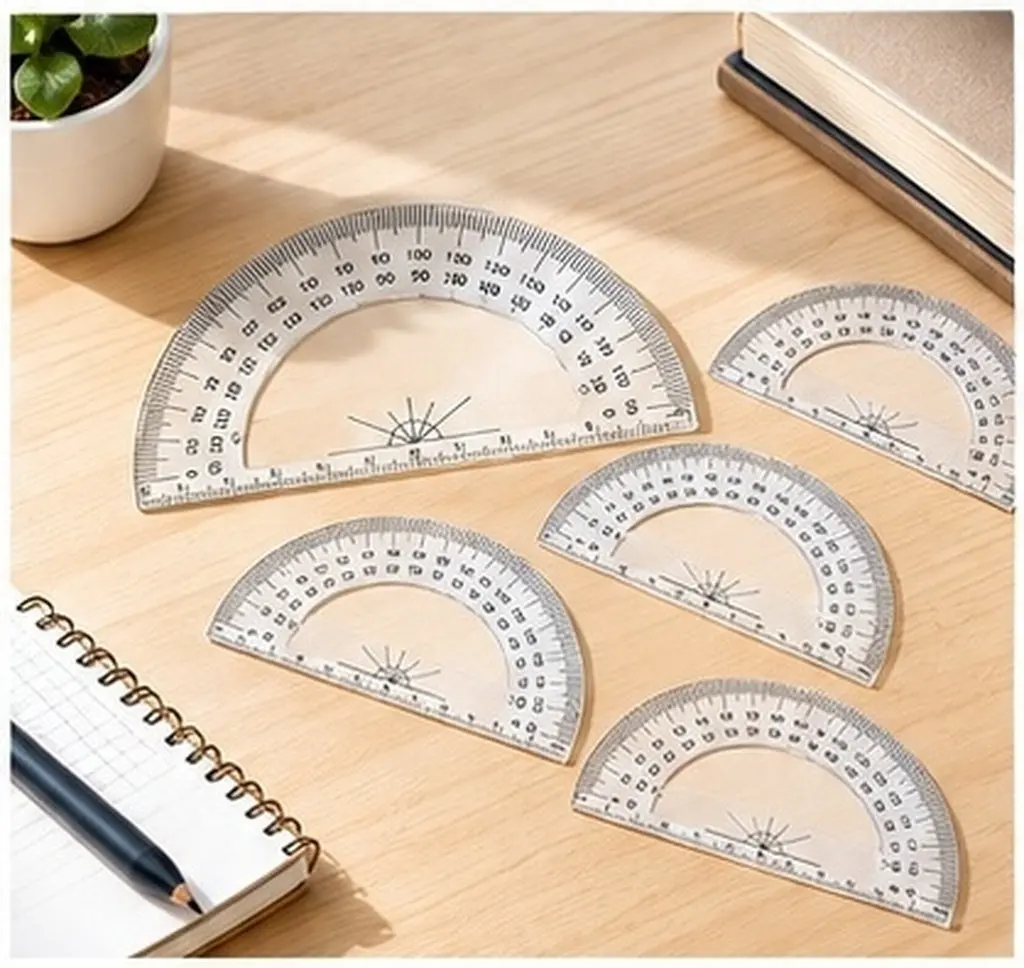 5Pcs Small Lightweight Plastic Half Circle Protractor 180 Degree Math Protractor for Student Learning Angle Measurement Drafting