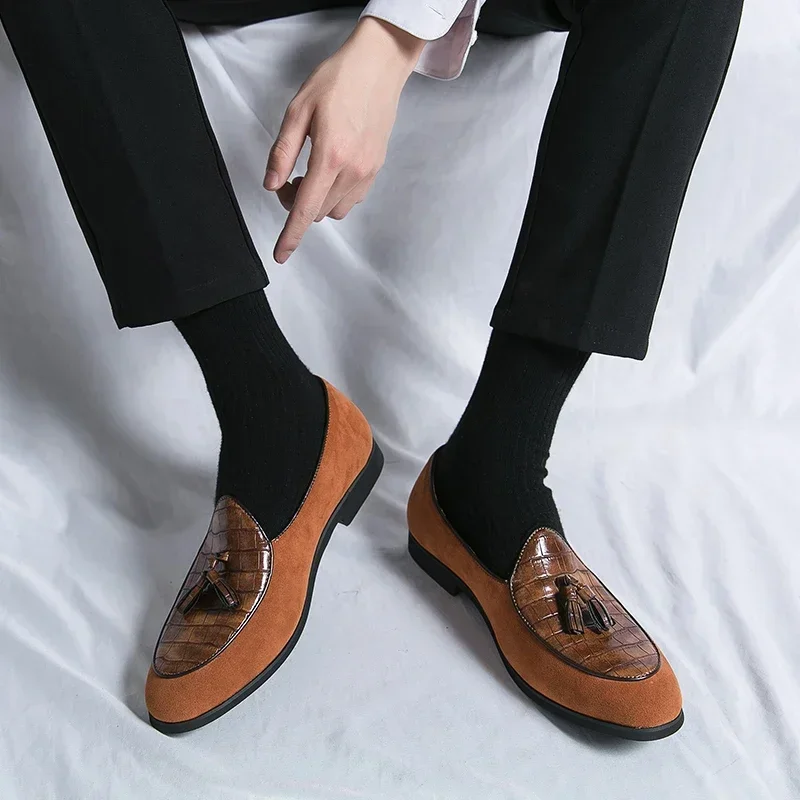 Men Loafers Tassel Business Men Shoes Black Brown Pu Shoes for Men with  Size 38-48 Mens Dress Shoes