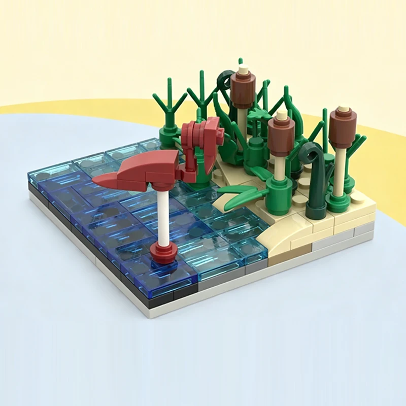 Medieval Castle Model MOC Building Bricks Hunting At The Lake Modular Technology Gifts Holiday Assemble Children Toys Suit