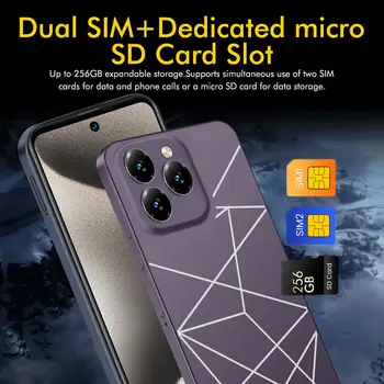 Globální verze I16 Pro Max Smartphone Android, 6,8'', 12 GB RAM 512 GB ROM, Dual SIM, Mobilní telefon, Obchod Google Play, 24+48 MP, 6800 mAh 6 nejlepší prodej kopie telefonu - №2