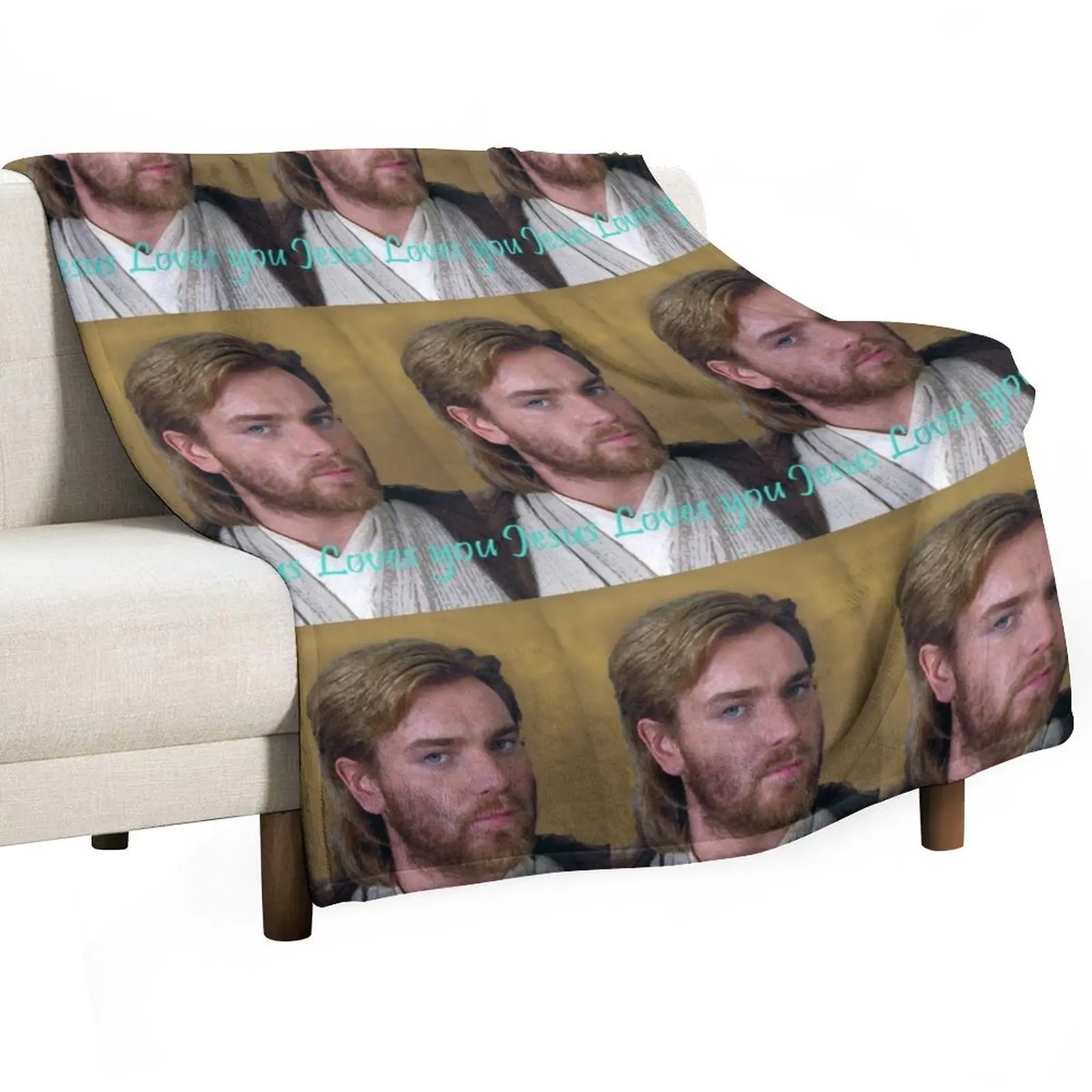 Space Jesus Loves You (Ewan McGregor) Throw Blanket Fluffy Cozy Throw Blanket for Home Decor