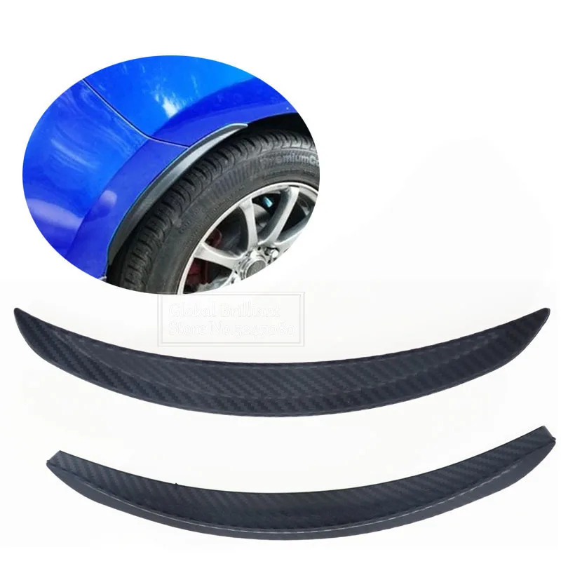 2pcs Universal 24.5cm Car Carbon Fiber Fender Flares Mud Flaps Splash Guards Arch Wheel Eyebrow Lip Fit Car Truck SUV